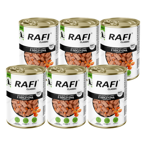 Rafi Classic Wet Dog Food with Venison and Carrots, 6-Pack (1240 g each)