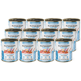Super Rafi Pure Line Junior Wet Food for Puppies and Young Dogs - Lamb with Sweet Potatoes, 12 x 800 g Set