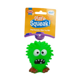 Cooper & Pals Squeaky Dog Toy - Green Monster, 9 cm