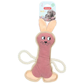 Zolux Durable Dog Toy: Buddy the Rabbit, Pink, 33 cm