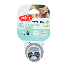 Zolux Dog Toy: Tennis Ball with Raccoon Design, Size S