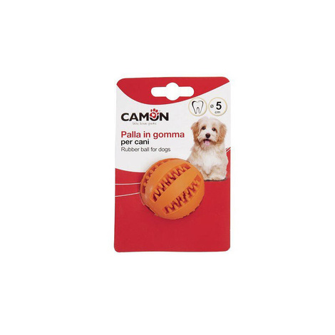 Camon Dental Baseball-Shaped Dog Teething Toy, 5 cm