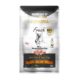 Biofeed Euphoria Fresh Dry Dog Food with Pork and Goose for Mini and Small Breeds, 500 g