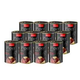 Piper Pure Wet Dog Food: Beef with Brown Rice, 12-pack (400 g each)