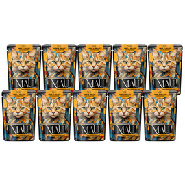 MAU Pâté and Fillet Wet Cat Food: Turkey with Peanut Butter, 10 x 85 g Pack