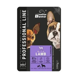 Super Beno Wet food for adult dogs of small and medium breeds with lamb, 100 g