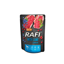 Rafi Wet Food for Adult Dogs of All Breeds with Lamb, 300 g pouch