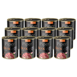 Piper Animals Wet Dog Food with Duck and Pear, 12 x 800 g Set