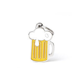 Engraved ID Tag for Dogs and Cats: Beer Mug Design