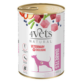 4Vets Natural Diabetes Wet Dog Food for Dogs with Diabetes, 400 g