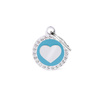 Engraved ID Tag for Dogs and Cats: Blue Heart Glam