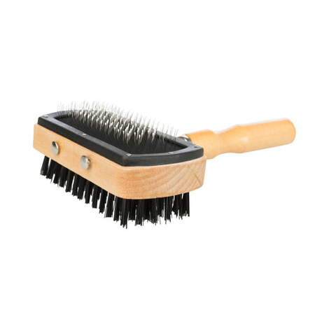 Trixie Double-Sided Wooden Dog and Cat Brush, 10 x 18 cm