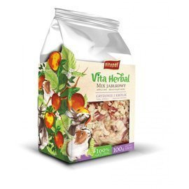 Vitapol Vita Herbal Treat for Rodents and Rabbits, Apple Mix, 100 g