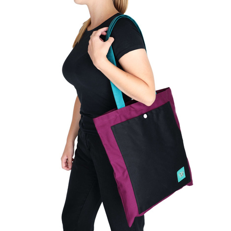 Spółka Zoo Design Purple and black fabric bag with a pocket
