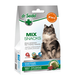 Dr. Seidel 2-in-1 Cat Treats: Malt &amp; Fresh Breath, 60 g