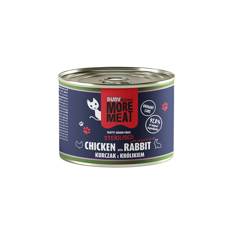 BUBAlicious Wet Cat Food STERILISED Chicken & Rabbit 185 g