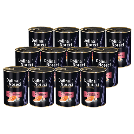 Dolina Noteci Premium Wet Cat Food Rich in Salmon, 12-Pack (400 g each)