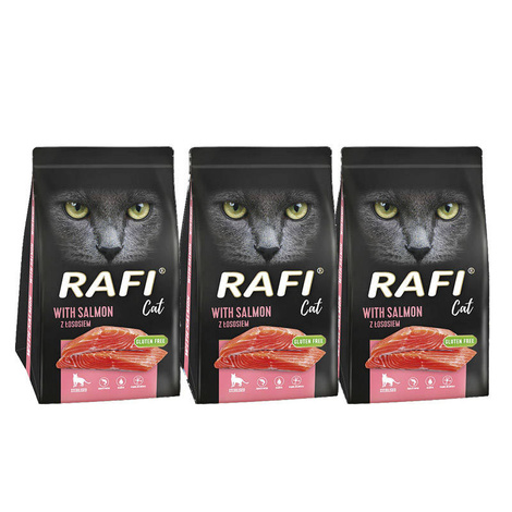 Rafi Cat Sterilised Dry Cat Food with Salmon, 3 x 1.5 kg