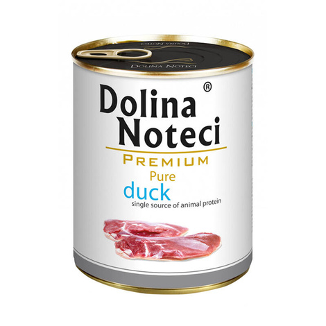 Dolina Noteci Premium Pure Wet Dog Food for Dogs with Allergies, Rich in Duck, 800 g Can