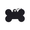 Large Black Bone-Shaped Engraved ID Tag for Dogs and Cats