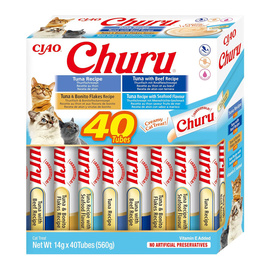 Inaba Cat Churu Tuna Cat Treats with Tuna, 40 x 14 g