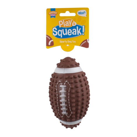 Cooper & Pals Dog Squeaky Toy - Rugby Ball