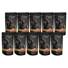 Piper Animals Wet Dog Food with Chicken Hearts and Rice, 10 x 150 g Pack