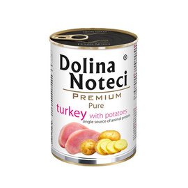 Dolina Noteci Premium Pure Wet Dog Food for Dogs with Allergies, Rich in Turkey and Potatoes, 400 g