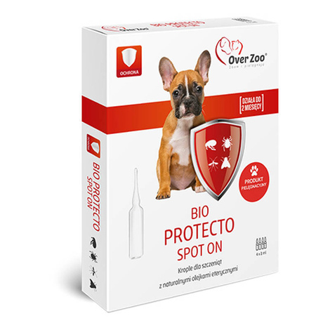 Over Zoo Bio Protecto Spot On for Puppies—Drops Made with Natural Essential Oils, 4 x 1 ml