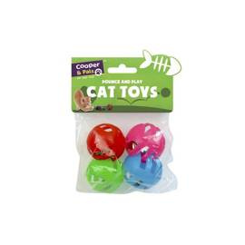 Cooper & Pals Cat Toy Set: Balls with Bells (4-piece set)