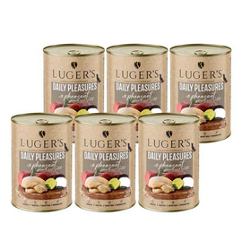 Luger's Daily Pleasures Wet Dog Food with Pheasant, Spinach, and Potatoes, 6 x 400 g Set