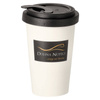 Dolina Noteci 300 ml porcelain mug with a black lid. I work hard so my dog can have a decent life.