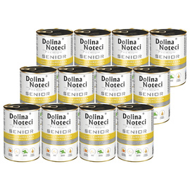 Dolina Noteci Premium Senior Wet Dog Food, Rich in Chicken with Carrots and Basil, 12 x 400 g Set