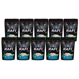 Rafi Cat Adult Wet Cat Food with Cod, 10 x 100 g Pack
