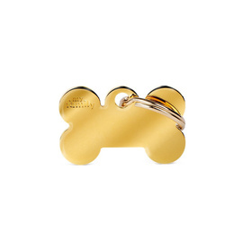 Engraved ID Tag for Dogs and Cats: Small Gold Bone
