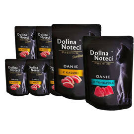 Dolina Noteci Premium Sterilised Wet Cat Food: Duck Flavor 10 x 85 g + Free Tuna Flavor 85 g