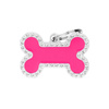 Large Pink Glam Bone-Shaped Engraved ID Tag for Dogs and Cats