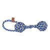 Zolux Dog Chew Toy: Braided Rope Dumbbell, Blue Flower, 29 cm