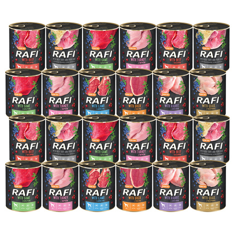 Rafi Wet Dog Food, Mixed Flavors, 24 x 800 g
