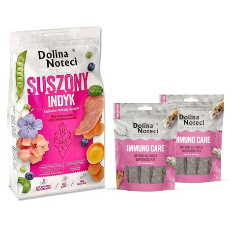 Dolina Noteci Premium Turkey Dry Dog Food, 9 kg + 2 free Smart Chews Immuno Care to support immunity