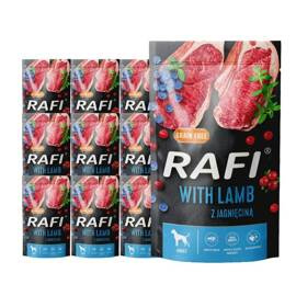 Rafi Wet Dog Food with Lamb, 10 x 500 g Pack
