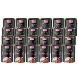 Piper Animals Wet Dog Food with Turkey and Broccoli, 24 x 400 g Set