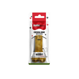 BUBAlicious Dog Chew Toy: Hard Beefhide Bone with Rabbit, 12 cm