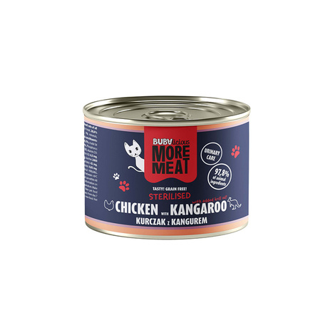 BUBAlicious STERILISED Wet Cat Food: Chicken and Kangaroo, 185g