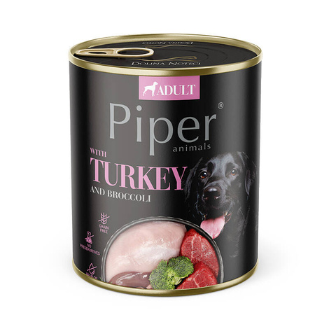 Piper Animals Wet Dog Food with Turkey and Broccoli, 800 g