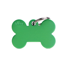 Engraved ID Tag for Dogs and Cats—Green Bone, Size L