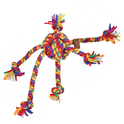 Zolux Dog Tug Toy: Rainbow Braided Rope Octopus, 38 cm
