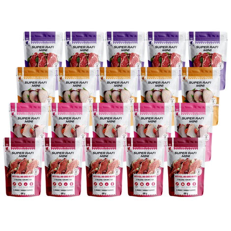 Super Rafi Mini Wet Dog Food for Small Breeds, Mixed Flavors, 20 x 100 g Pack