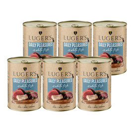 Luger's Daily Pleasures Wet Cat Food with White Fish, 6-Pack (400 g each) 