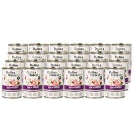 Dolina Noteci Premium Wet Dog Food, Rich in Rabbit with Cranberries, 24 x 400 g Set, LIMITED EDITION